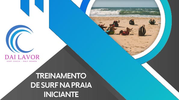 Treinamento de surf na praia